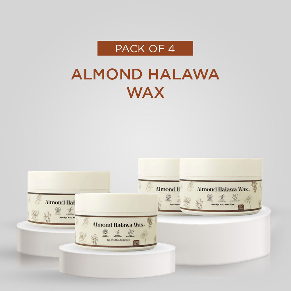 Pack of 4 Almond Halawa Wax  – 300g | Smooth & Nourishing Hair Removal Wax