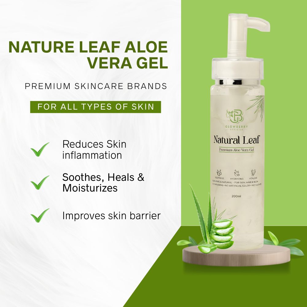 Nature Leaf Aloe Vera Gel – 200ml | Pure & Soothing Skin and Hair Gel